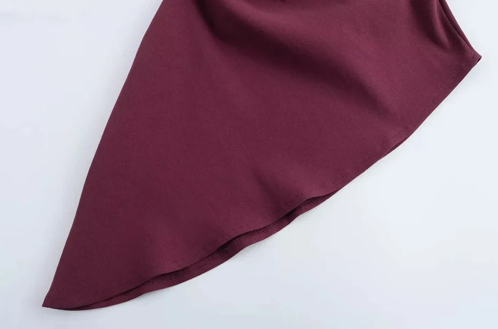 Women's Strapless Asymmetric Pleated Bustier Tops, Straight Neck, Side Zipper, Female Camis, Sexy Fashion
