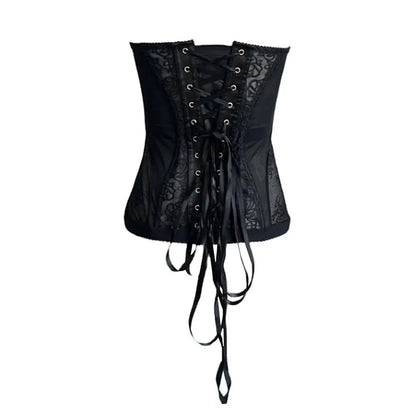 Tight Corset Strapless Top Sleeveless Boobs Street Trendy Vest Sexy Lace Hollow Fashion Spicy Girl Strapless Chic Party Top