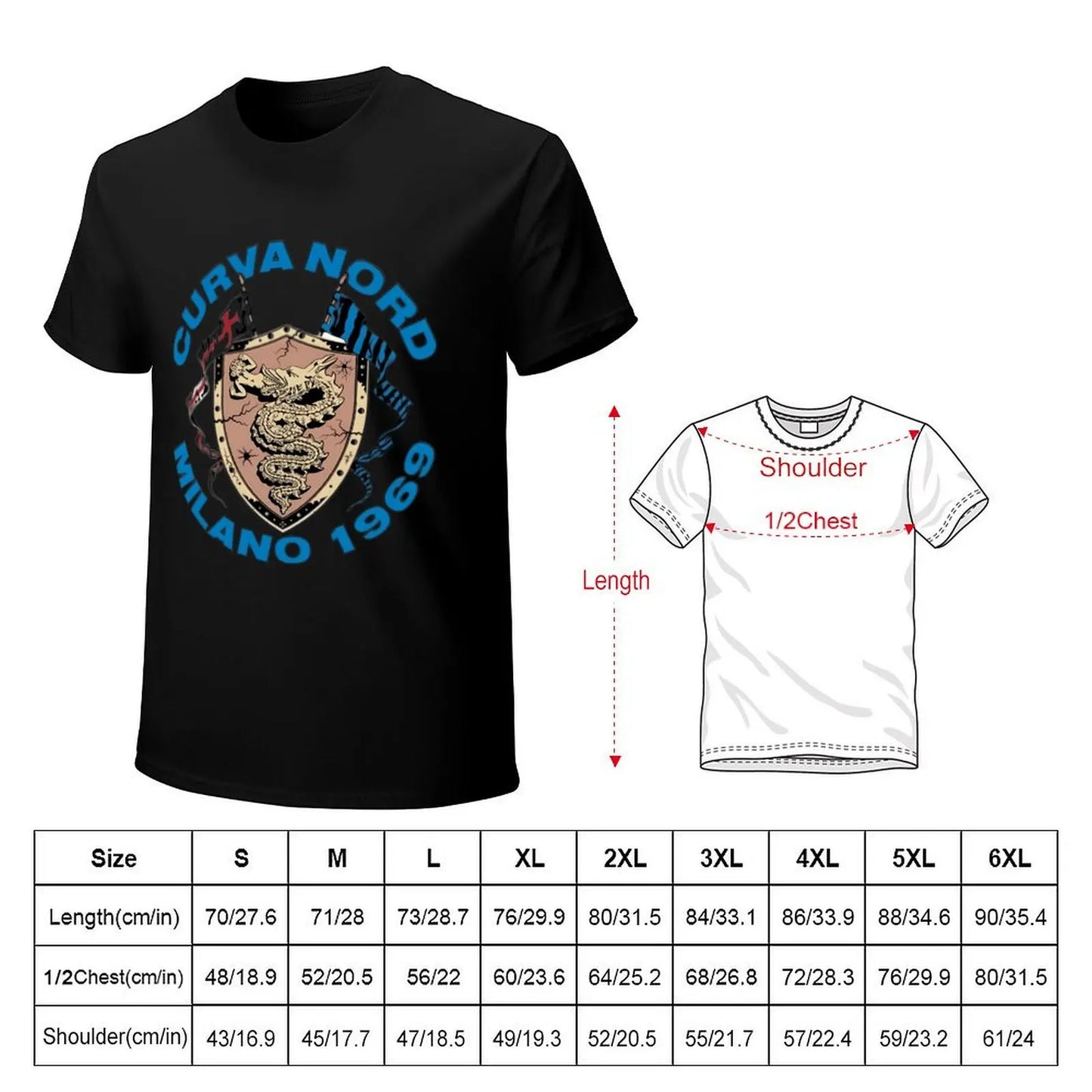 Curva Nord Milano 1969 T-Shirt summer top oversizeds men workout shirt