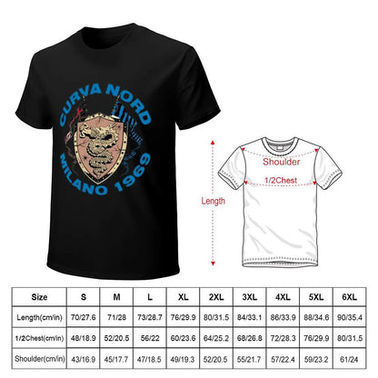 Curva Nord Milano 1969 T-Shirt summer top oversizeds men workout shirt