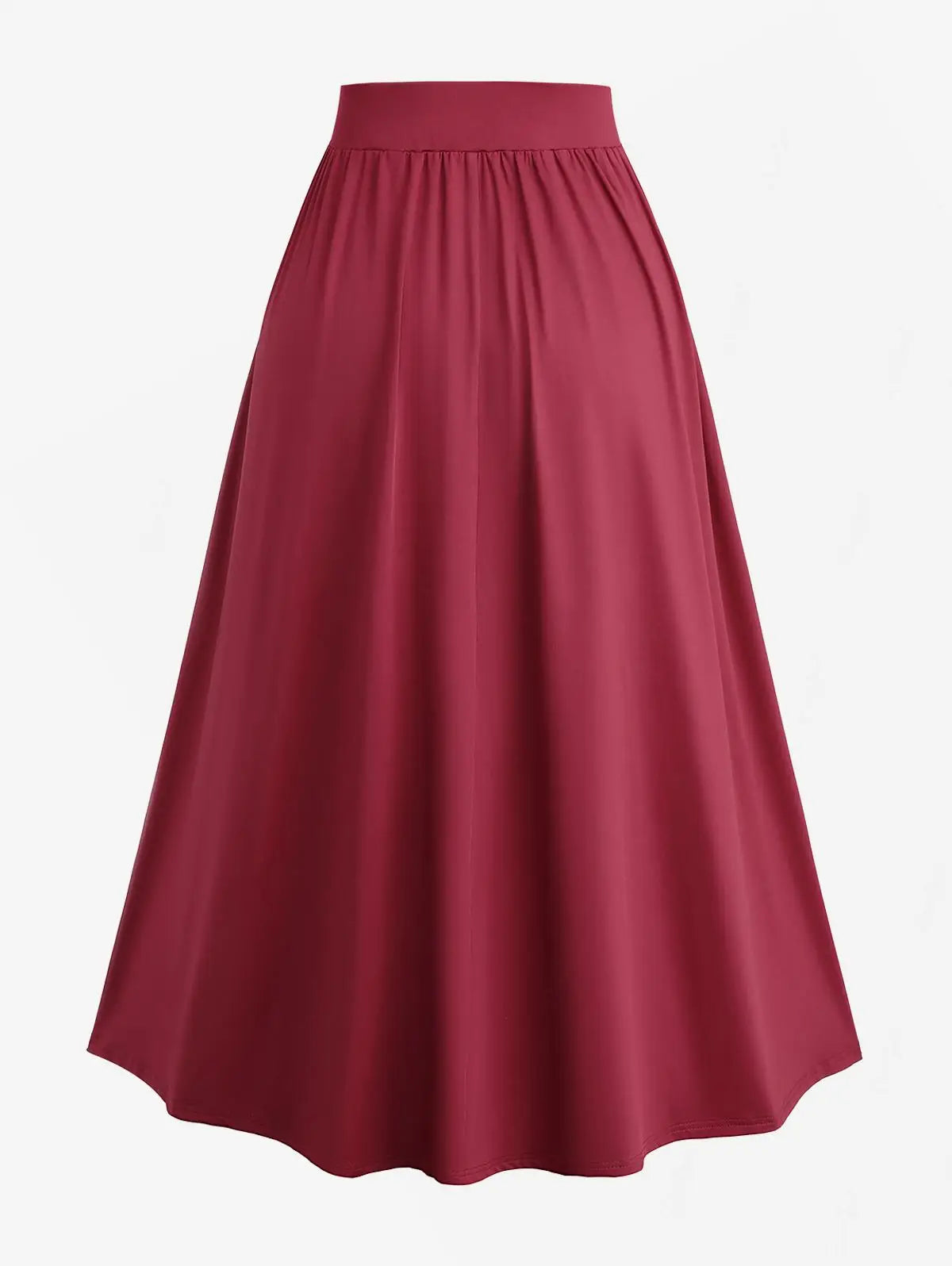 Plus Size Women's Skirts Deep Red Lace Chiffon Layered Skirt Or Halloween Vampire Costume Gothic Lace Up Two Tone Skirt