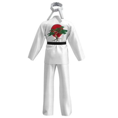 Karate Kids KOF Cobra Kai Cosplay Costume Kid Adult Black White Kimono Uniform Headband Anime Halloween Party Suit Tracksuit