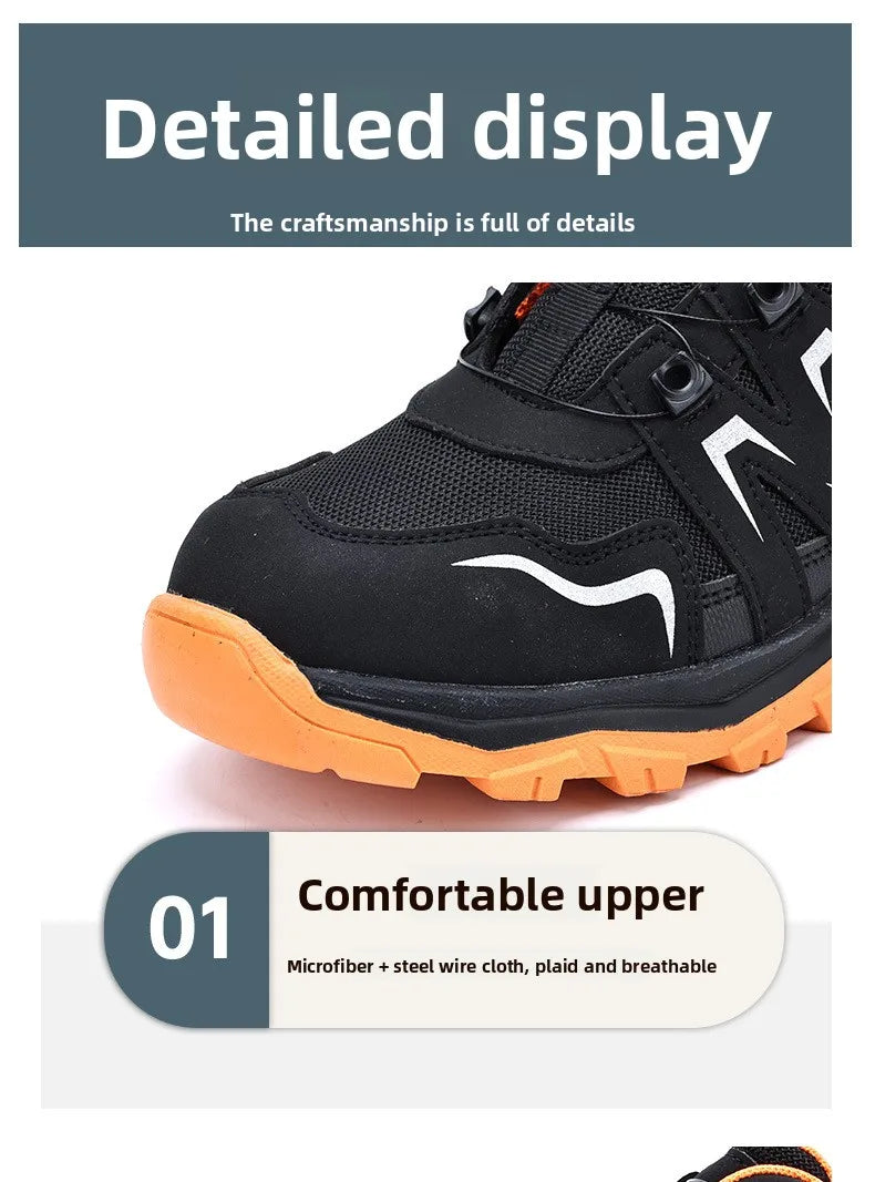 Durable Steel Toe Work Shoes Anti Smashing Piercing with WearResistant Rubber Soles Iron Shavings Resistance for Safety Workwear