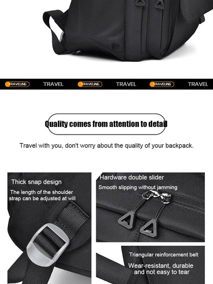 A Multi-layer Waterproof And Stylish Backpack Oxford Large-capacity Simple Commuter Out-of-town Student Backpack