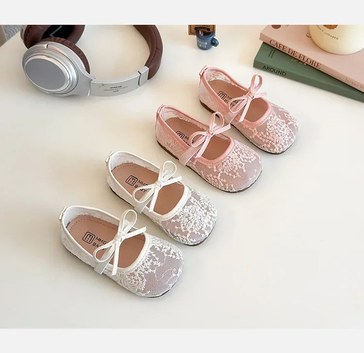 2025 Children Sandals for Girls Summer New Fashion Korean Style Soft Bottom Anti-slippery Versatile Chic Princess Mesh Shoes