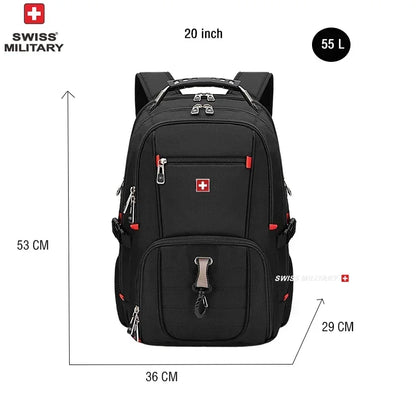Laptop Backpack Waterproof USB Charge Port Swiss-style Multifunctional Rucksack Schoolbag Mochila Hiking Travel bag