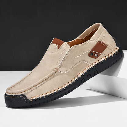 Handmade Leather Men Shoes Casual Comfortable Slip On Loafers Men Leather Shoes Flats Moccasins Walking Shoes