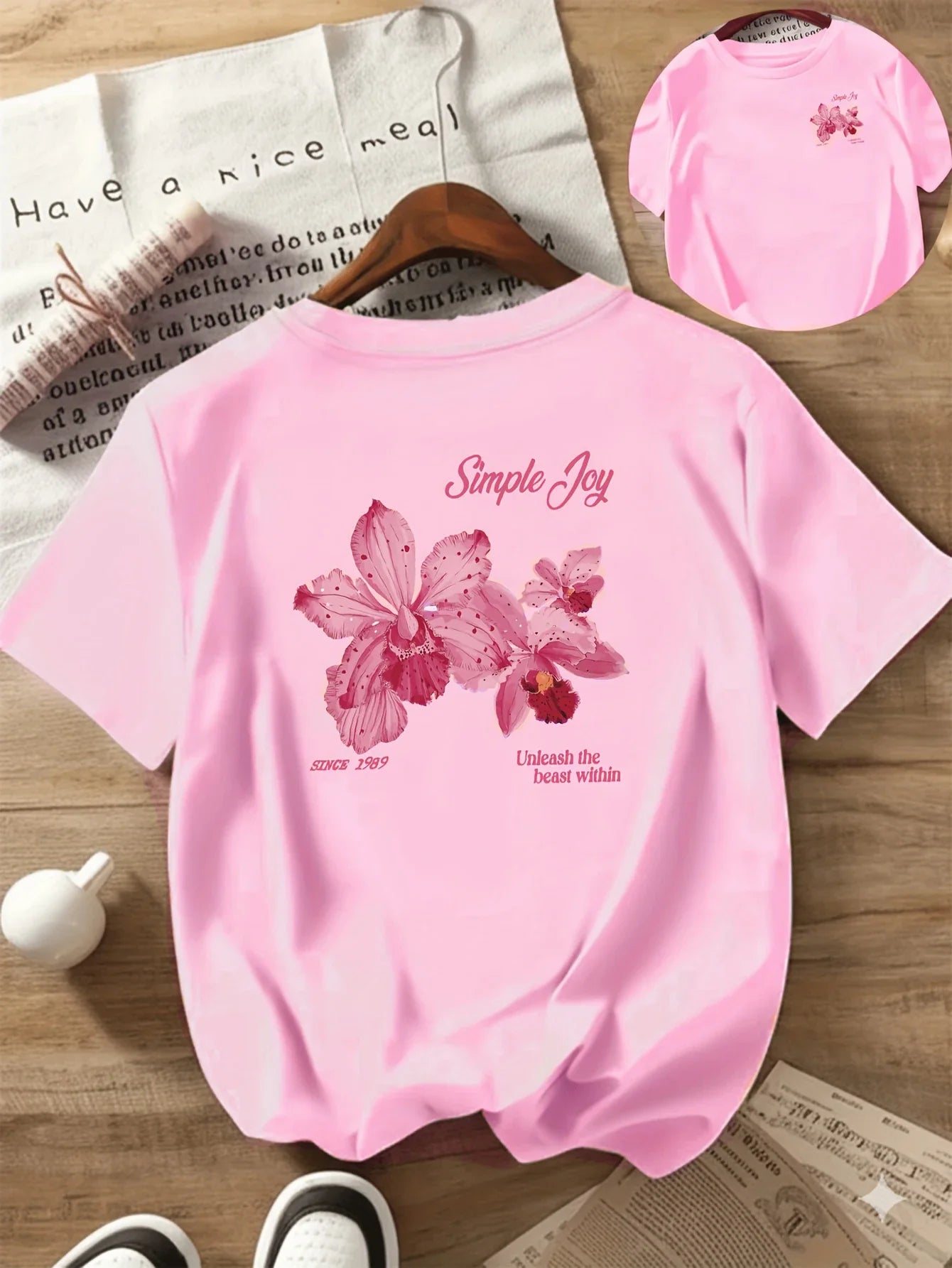 Summer Beautiful Flowers Prints T-Shirts Womens Cotton Oversized T Shirts Basic O-Neck Short Sleeve Tops Casual Woman Clothes