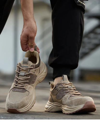 Anti-Puncture Work Shoe For Man  breathable Safety Work Sneakers with iron Toe Indestructible shoes Breathable Work Boots