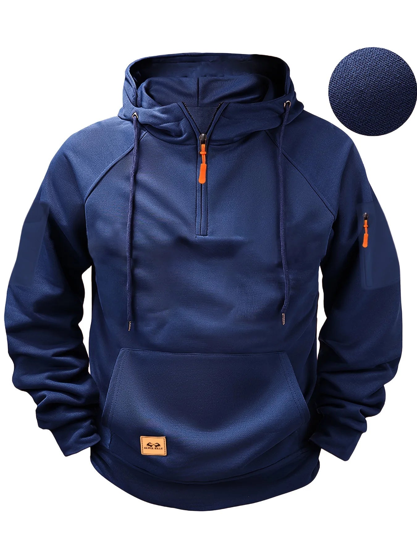 Autumn and winter men's casual sports multi zipper arm pocket hoodie pullover hooded sweatshirt sports casual sweatshirt