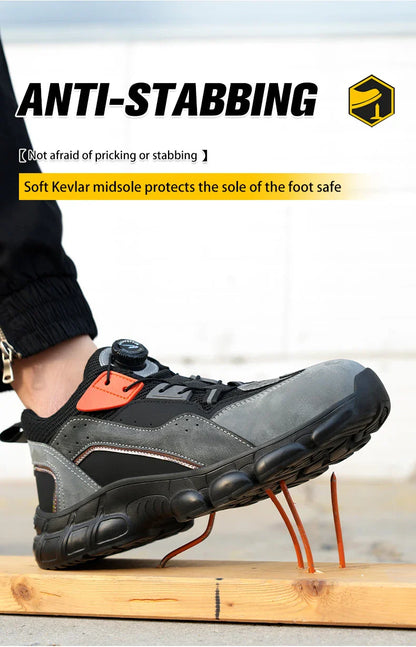 Rotary Buckle New Work Sneakers Lightweight Protective Shoes Safety Industrial Puncture-Proof Anti-smash Men Steel Toe Shoes