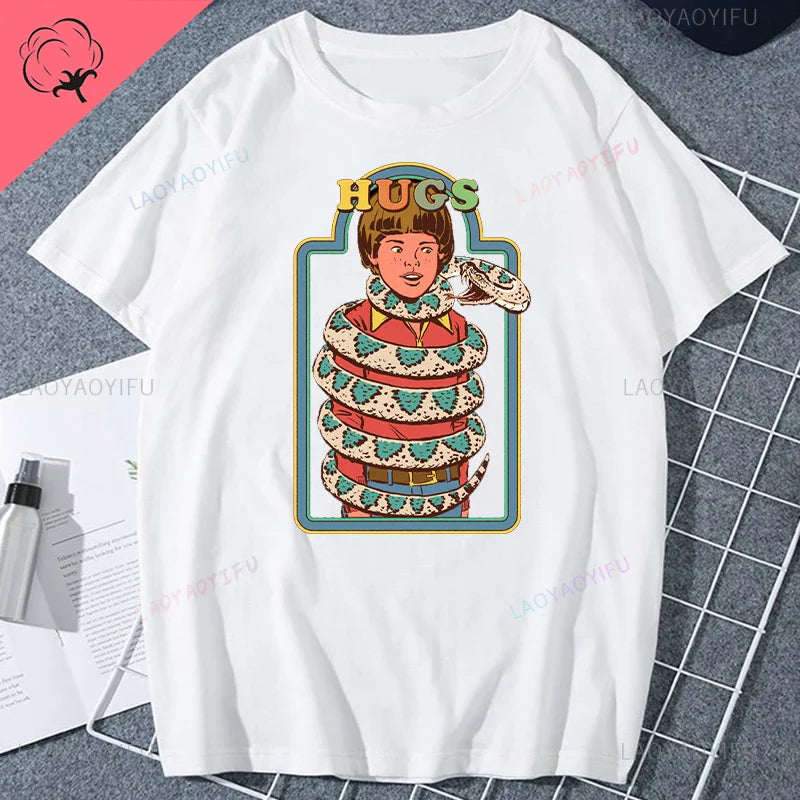 Classic Vintage 90s Tshirt Women Men Grim Evil Series Tops Nostalgia Scary Alien Supernatural Graphic Tee Popular Halloween Tees