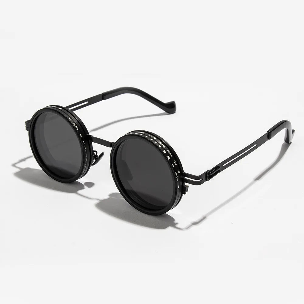 2025 Fashion New unisex handmade ND9 level Sunglasses Stepless Rotating Filter Retro Polarized Sunglass Cycling Sports Glassees