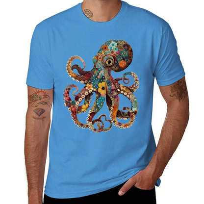 Full color octopus T-Shirt quick drying korean fashion summer tops Aesthetic clothing funny t shirts for men