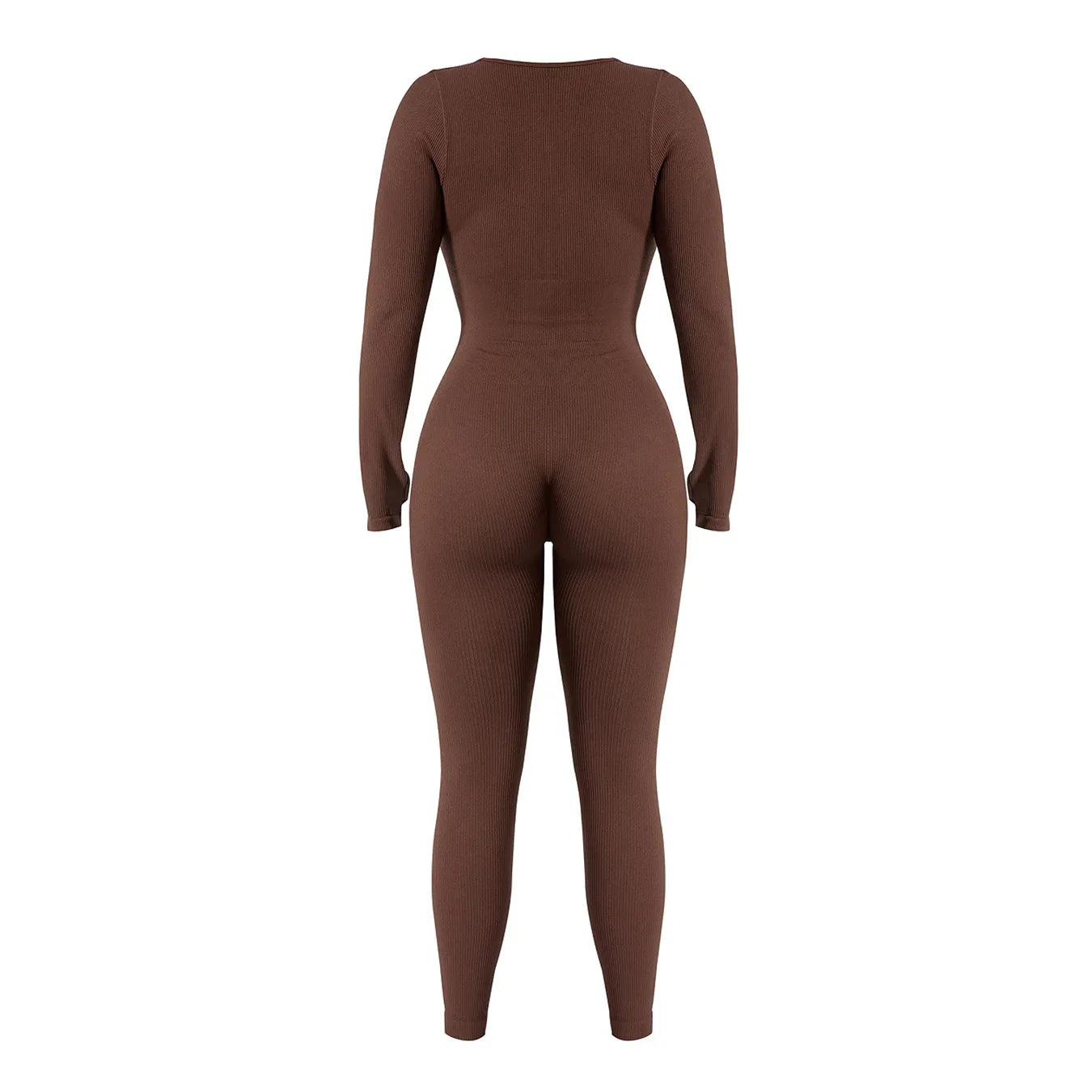 Women's one-piece yoga suit black jumpsuit long sleeved bodysuit sexy and fashionable streetwear casual sports bodysuit