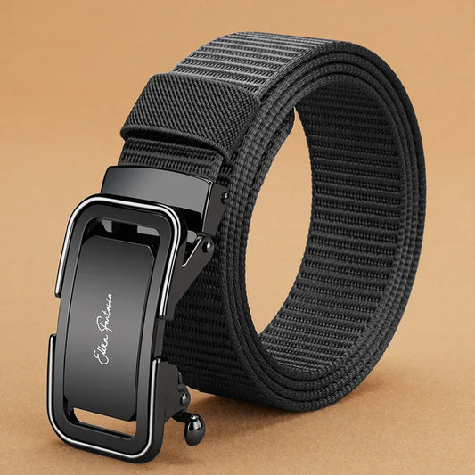 Fashion Men's Belt, Alloy Automatic Buckle, Canvas Belt, Sports Belt, Large Size 110-160cm Can Cut Belt, Men's Automatic Belt