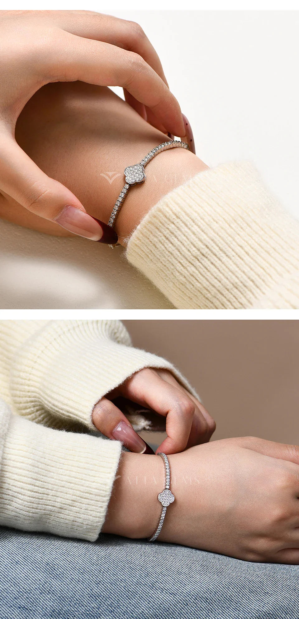 Luxury Full Moissanite Diamond Tennis Bracelets D VVS1 925 Sterling Silver Gold Plated For Women Wedding Jewelry 16+8cm