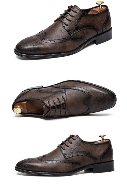 Men's Dress Shoes High Quality Oxford Leather Shoes Men Classic Casual Business Brogues Leahter Shoes Men Wedding Formal Shoes