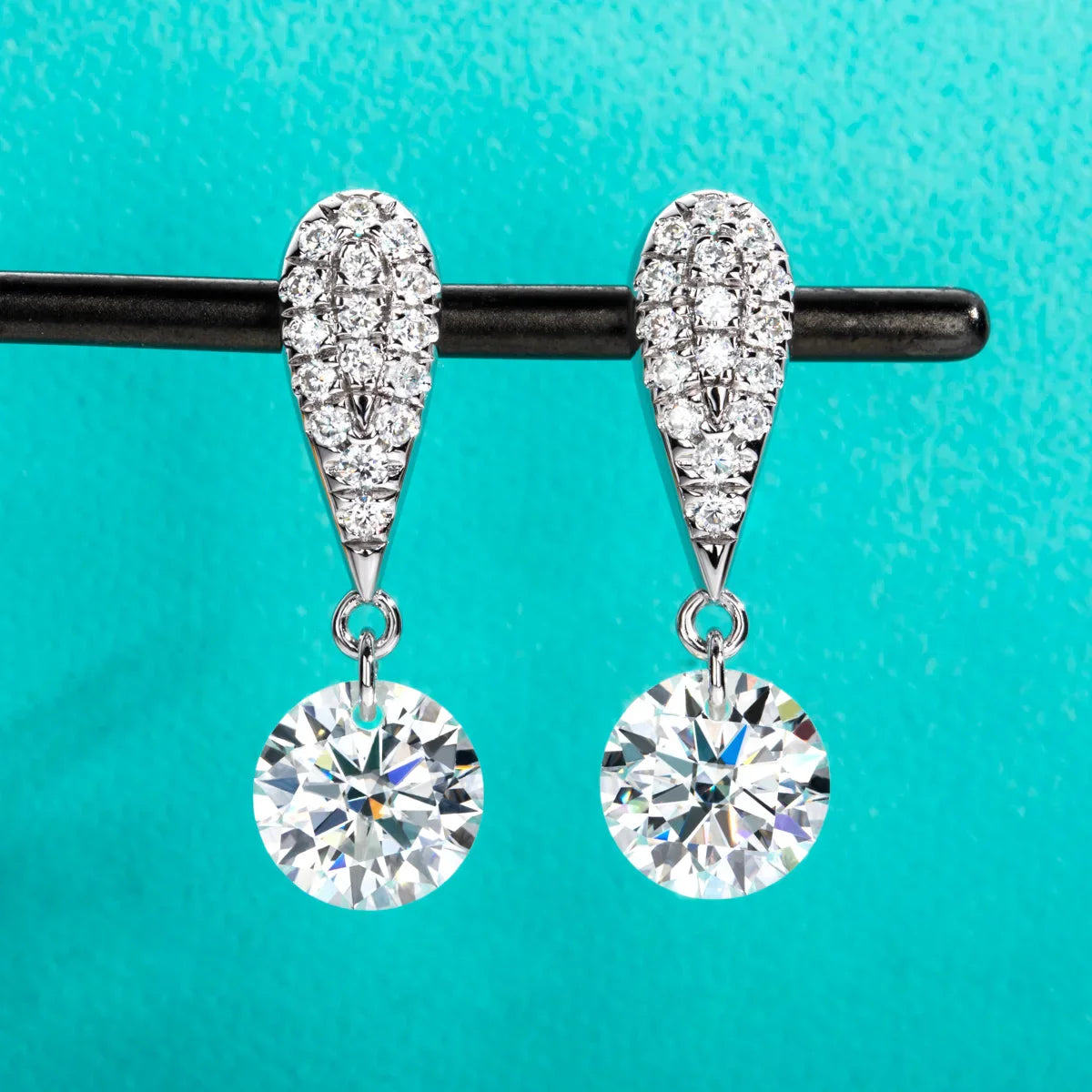 6cttw D Color Moissanite Drop Earrings 18K Gold Plated 925 Sterling Silver Luxurious Stud Earring Women Gifts Wholesale
