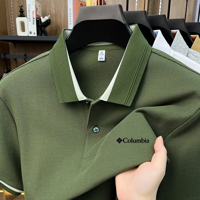 Summer hot search brand new 100% pure cotton comfortable polo shirt personalized men's letter embroidery best-selling short top