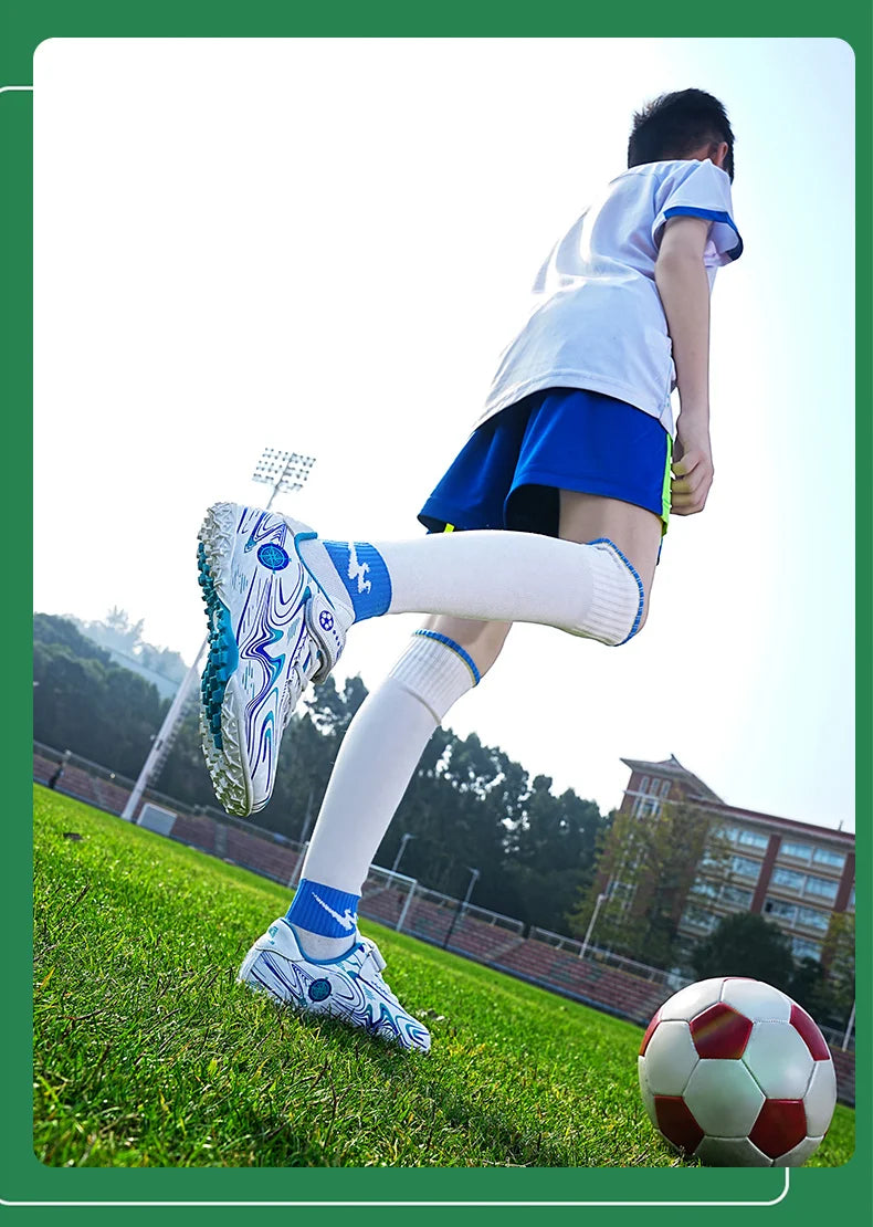 Kids Soccer Cleats Football Shoes Non Slip Breathable Lightweight Training Sneakers Boys Girls Children Football Match Boots
