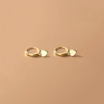 925 Sterling Silver INS Minimalism Sweet Love Heart CZ Zircon Hoop Earrings For Women Girl Small Ear Buckle Jewelry Gift