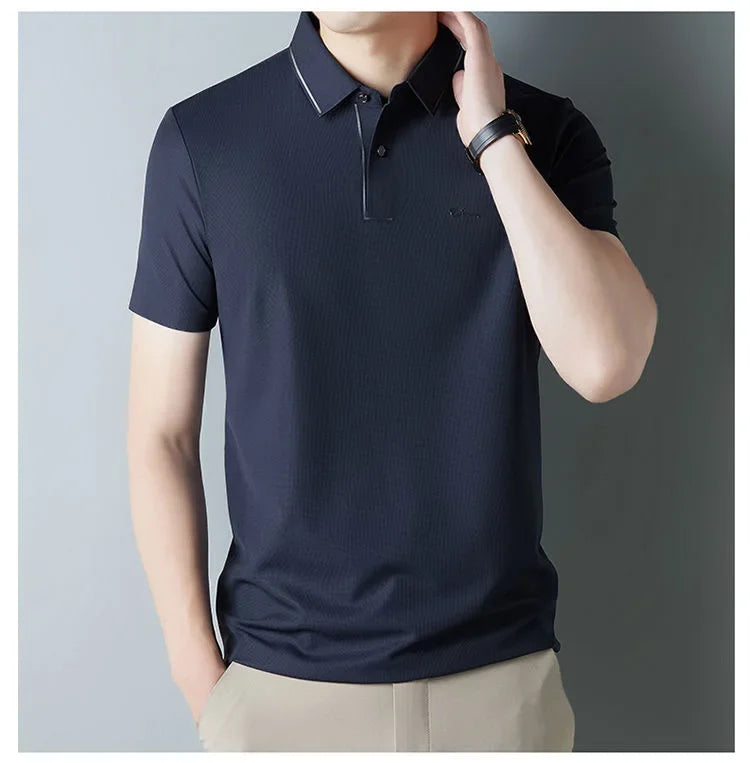 High end designer brand short sleeve POLO shirt men cool breathable summer T-shirt fashionable embroidery casual men's clothing
