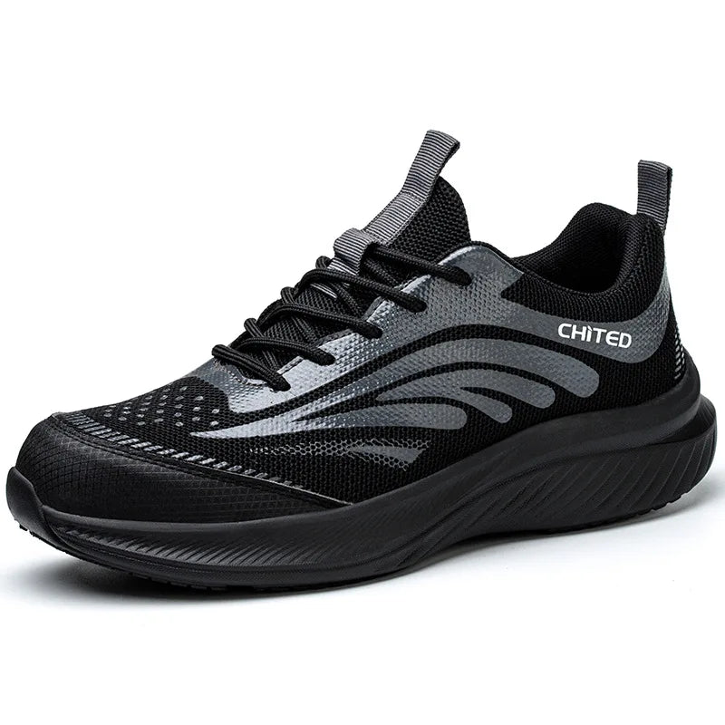 Soft-soled non-slip safety shoes four seasons models men's anti-smash anti-puncture steel head safety shoes new models