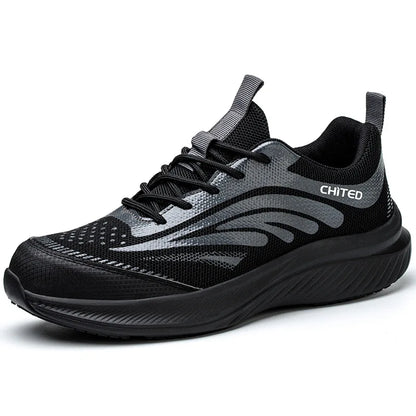Soft-soled non-slip safety shoes four seasons models men's anti-smash anti-puncture steel head safety shoes new models