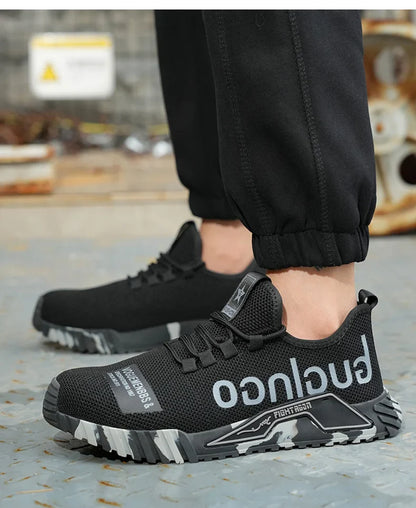 Indestructible Men Work Safety Shoes Steel Toe Work Sneakers Lightweight Anti-piercing Work Boots Industrial Construction Boots