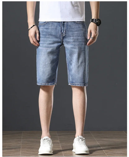 2025 New Summer Brand Stretch Thin Bermuda Masculina Cotton Denim Jeans Men Knee Length Soft Ropa Hombre Shorts