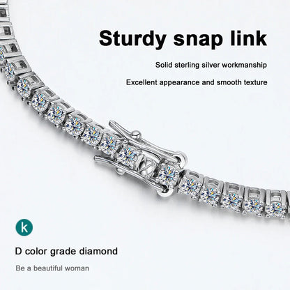 2mm D Color Moissanite Tennis Bracelets for Woman Man Sparkling Diamonds with GRA s925 Sterling Sliver Hip Hop Bracelet