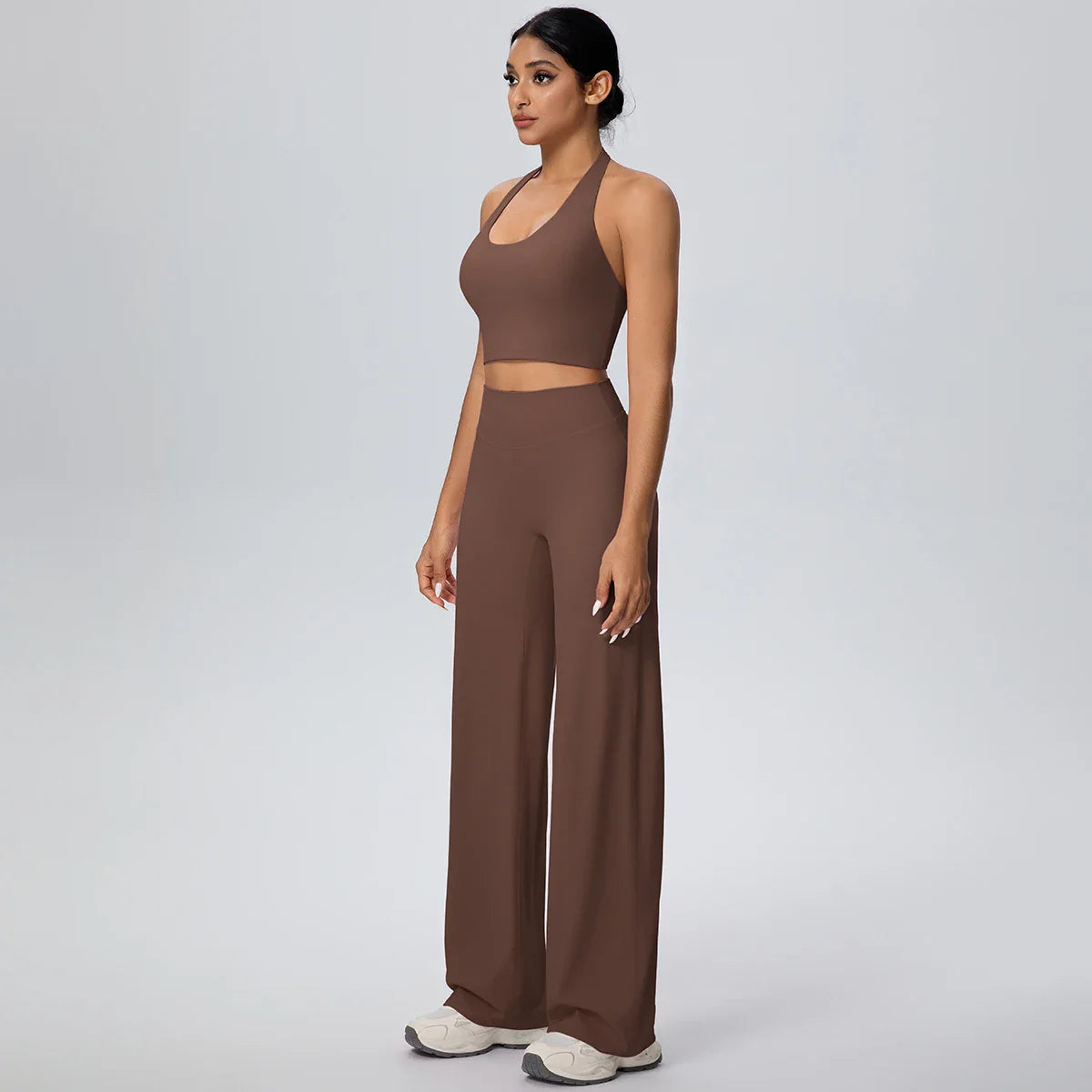 2Pieces Breathable Summer Workout Top Pants Yoga Set Yoga Underwear With Chest Pad Quick Drying Push Up Pencil Pants Yoga Set