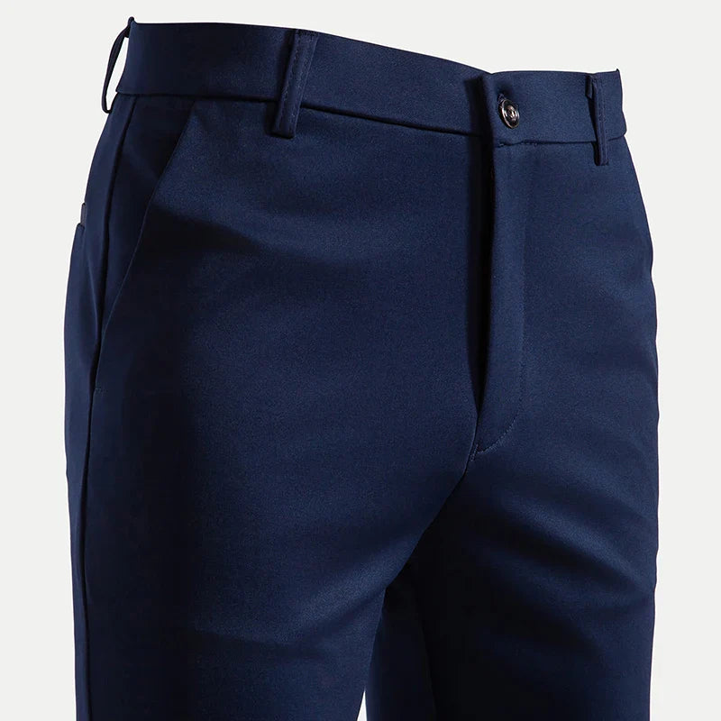 Men's Elastic Slim Fit Khaki Trousers Casual Pants Classic Fashion Suit Sports Pants Spring Summer