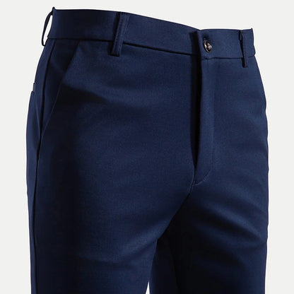 Men's Elastic Slim Fit Khaki Trousers Casual Pants Classic Fashion Suit Sports Pants Spring Summer