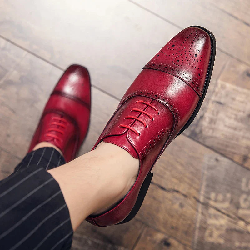 Handmade Fashion Mens Brogue Luxury Big Size 47 Wedding Party Leather Business Oxfords Dress Casual Formal Shoes Loafers for Men