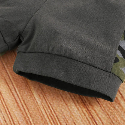Newborn Baby Boys 2PCS Clothing Set Camouflage Hooded Vest+Shorts Cool Infant Boy Summer Outfits for Infant Baby Boy 0-18 Months