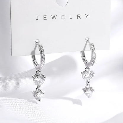 1.6cttw Moissanite Drop Earrings for Women Gold Color S925 Sterling Silver Earring Girls Luxury Gift Wholesale Jewelry