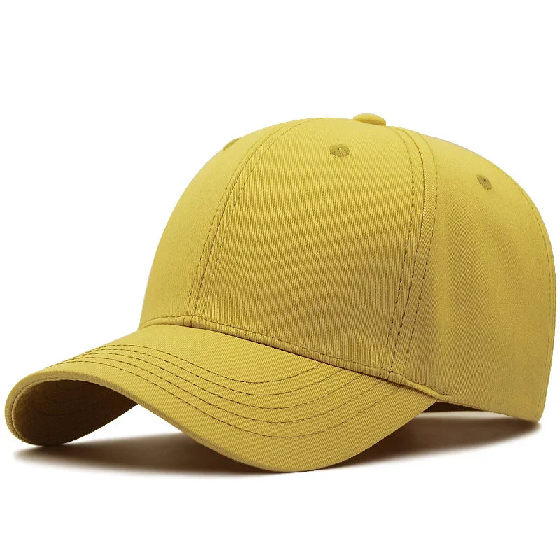 Hard Cotton Big Size Baseball Hat Woman Solid Color Sun Cap Hiphop Man Plus Size