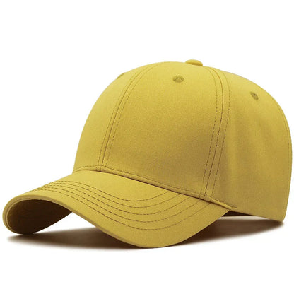 Hard Cotton Big Size Baseball Hat Woman Solid Color Sun Cap Hiphop Man Plus Size