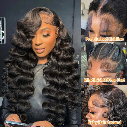 40 Inch HD Loose Deep Wave 13x6 Lace Front Human Hair Wigs Brazilian Curly Water Wavy 13x4 Lace Deep Wave Frontal Wigs For Women