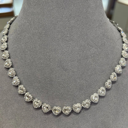 2025 New Trend Fine Wedding Jewelry Set Charm Silver Heart shaped Crystal Luxury Pearl Necklace Earrings Romantic Gift for Women