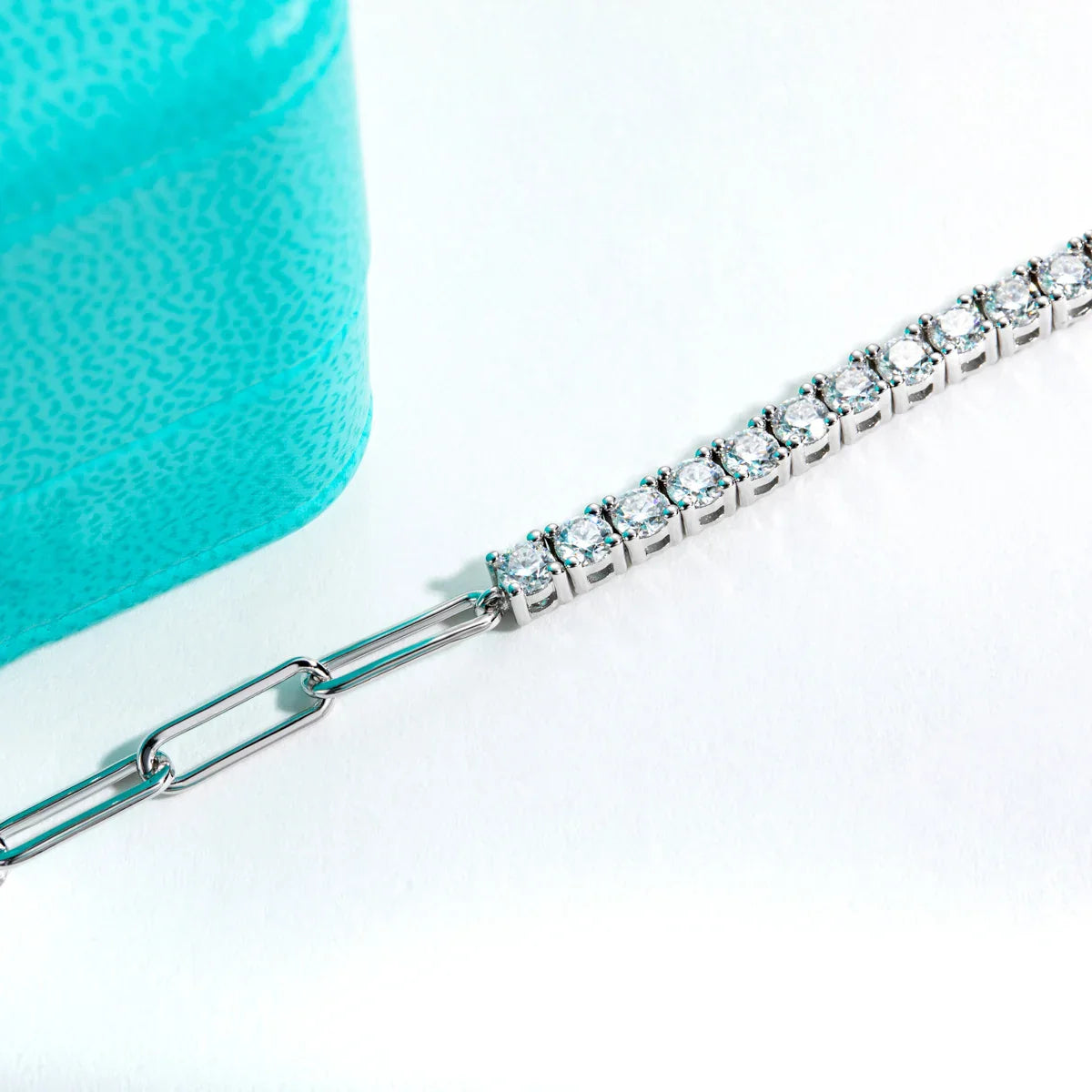 3mm Moissanite Tennis Bracelet On Hand 925 Sterling Silver Lab Created Diamond 16+4cm Adjustable Bracelets For Woman