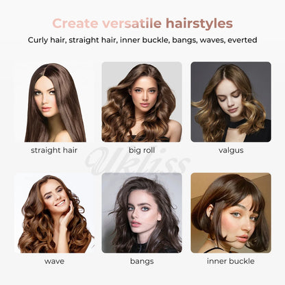 Curling Thermal Brush Double PTC Heated Curling Iron Brush Anti-Scald Round Brush 32mm Hair Curler Hot Volumizing Brush Styler