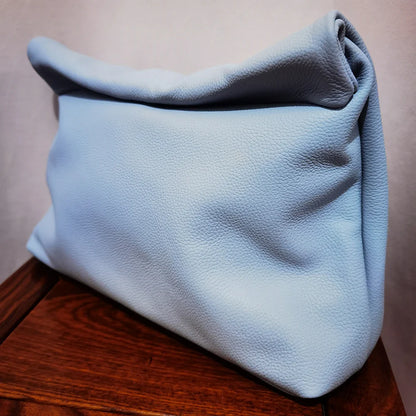 Leather Cowhide Handbag High Quality Leather Women's Foldable Designer Handbag Simple Magnet Handle Bags
