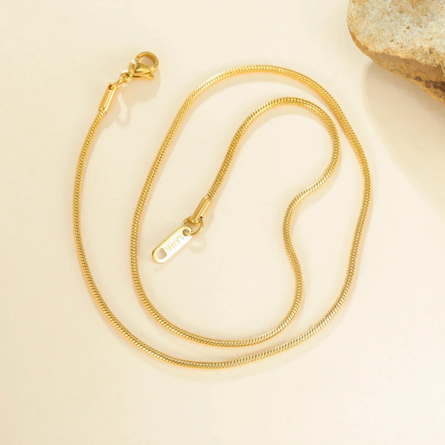 Stainless Steel Gold Color Round Snake Chain Necklace Women Men Long Neck Chains Trendy Punk Jewelry Gift Wholesale