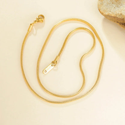 Stainless Steel Gold Color Round Snake Chain Necklace Women Men Long Neck Chains Trendy Punk Jewelry Gift Wholesale