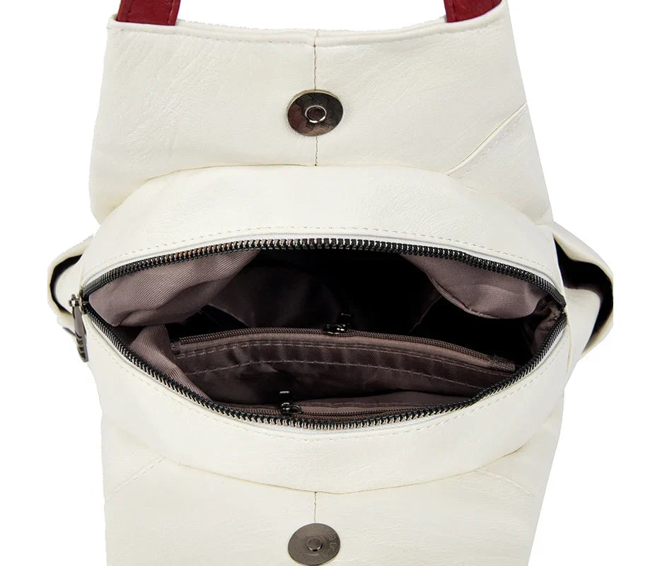 Women Leather Backpacks Zipper Female Chest Bag Travel Back Pack Ladies Bagpack Mochilas School Bags for Teenage Girls Sac A Dos