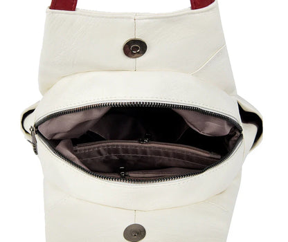 Women Leather Backpacks Zipper Female Chest Bag Travel Back Pack Ladies Bagpack Mochilas School Bags for Teenage Girls Sac A Dos