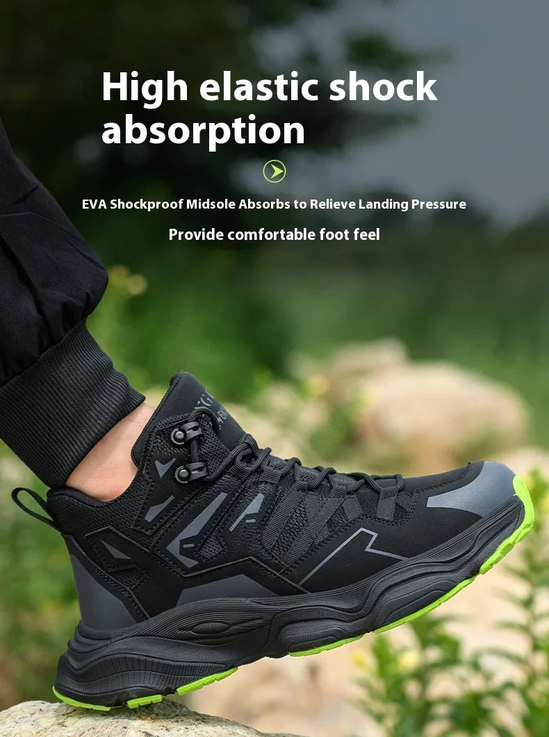 Steel Toe Kevlar-Midsole Safety Shoes Men Anti-Puncture Anti-Smash Non Slip Industrial Work Boots Protection Tactical Boots